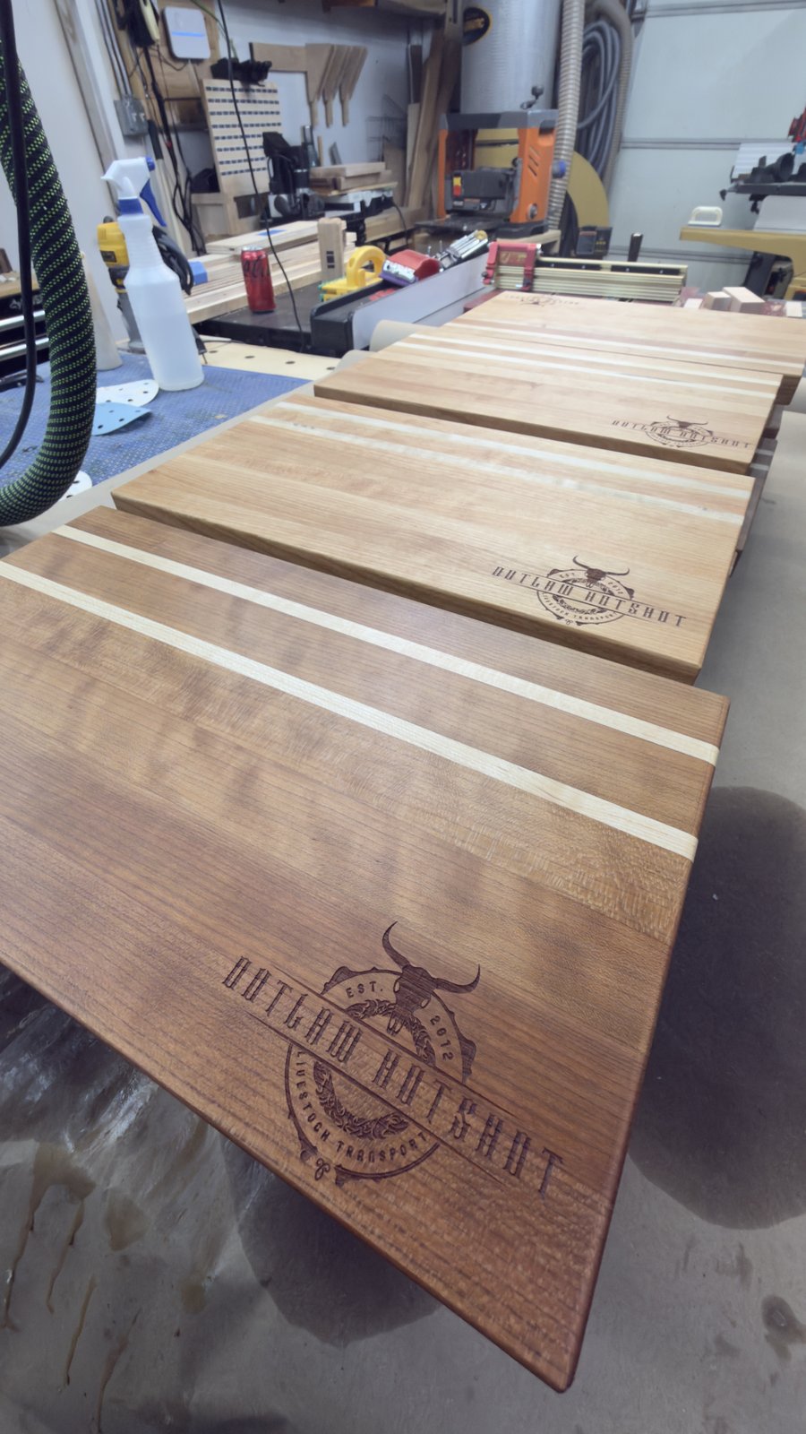 CNC engraved sign — reclaimed douglas fir