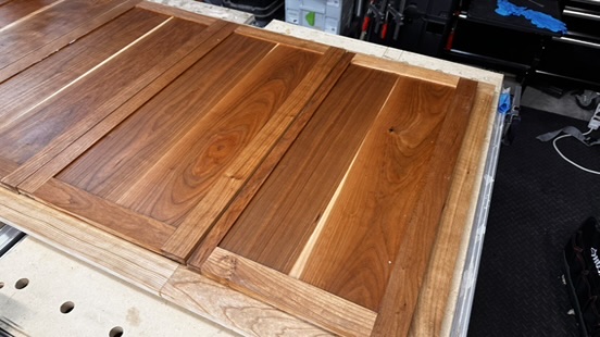 Painted shaker cabinet doors — matte black finish